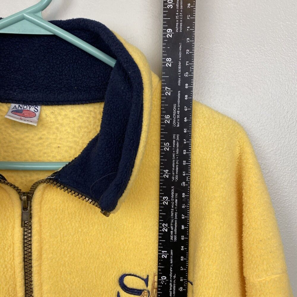 Andy's Fleece Pullover Men's L Yellow full zip San Francisco‎ 90s y2k VTG - Picture 8 of 9